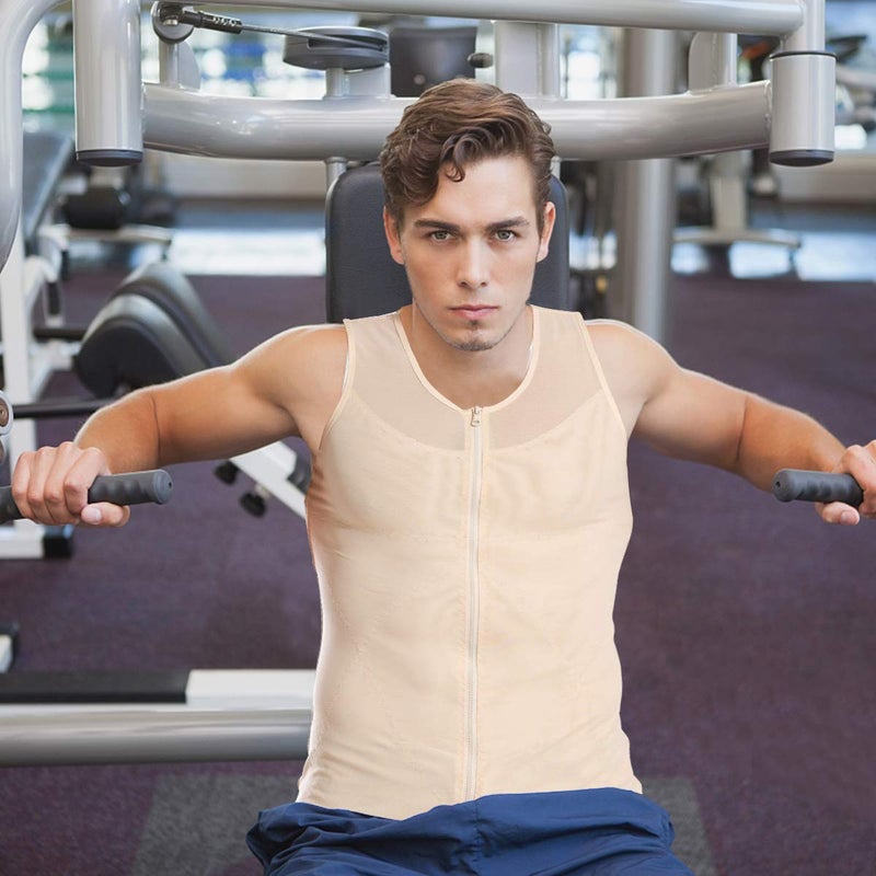 NonEcho Men Shapewear Compression Shirts Undershirts Slimming Body Shaper Waist Trainer Tank Top Vest with Zipper - Image 2